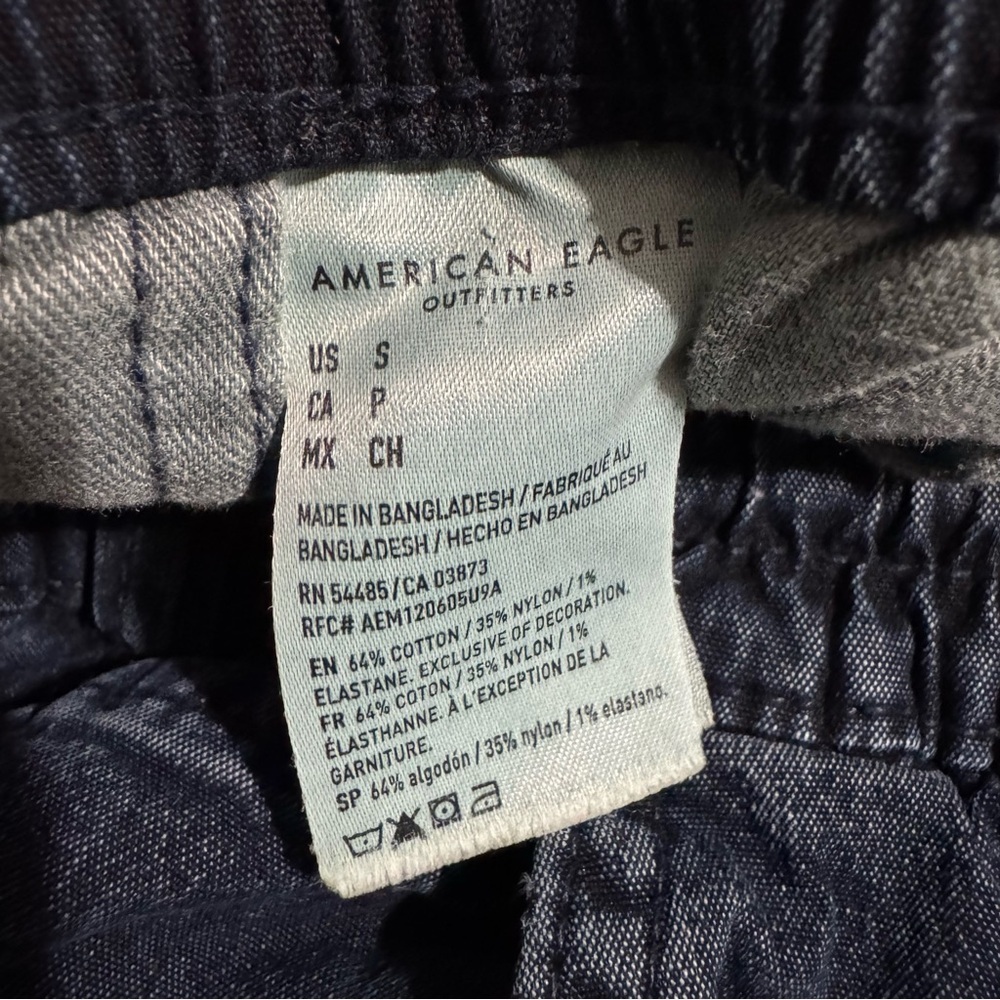 American Eagle Men's Navy Blue Cargo Relaxed Pants Cotton Blend Size Small - Picture 8 of 15